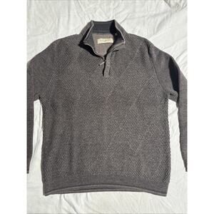 Tommy Bahama EUC Men’s Brown Cashmere Blend Quarter Zip Pullover Sz M